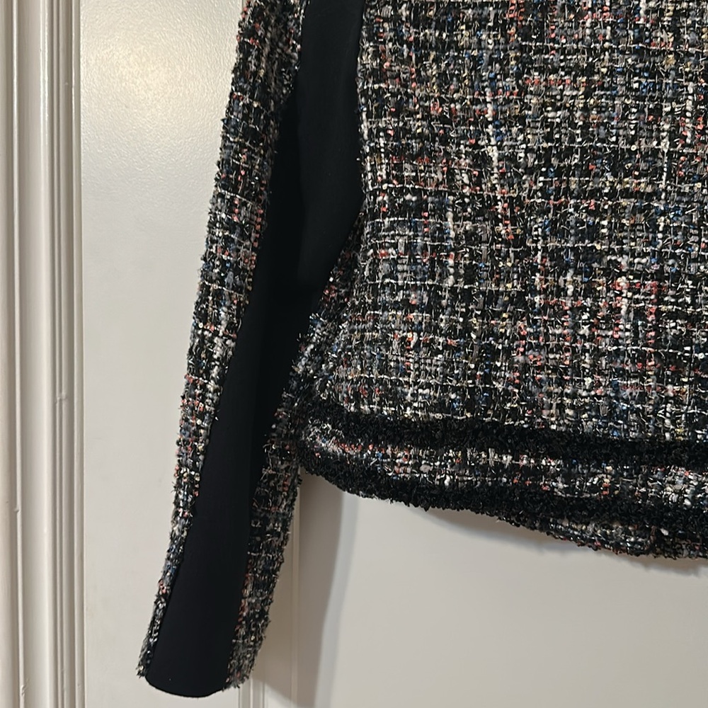 NY & Co METALLIC Heavy Tweed Double-Breasted Jacket - Multicolor Textured - Picture 8 of 10